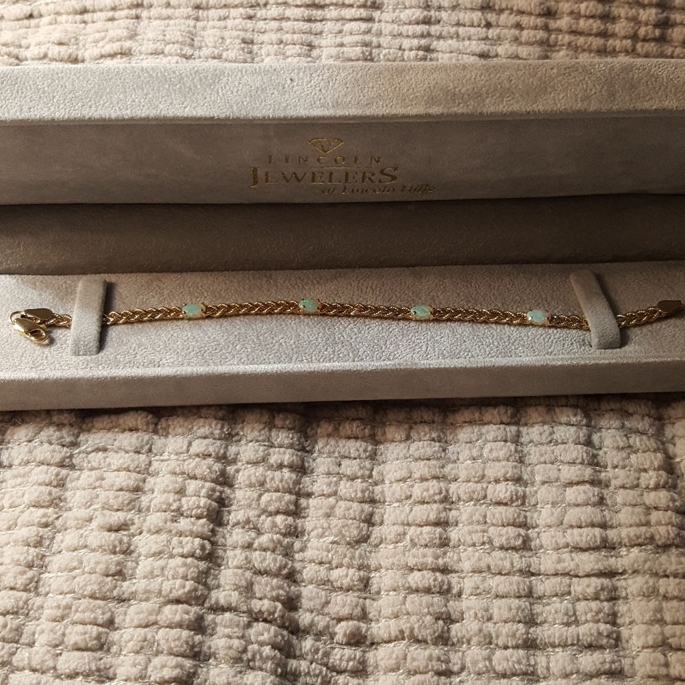 Opal and 14 k gold bracelet